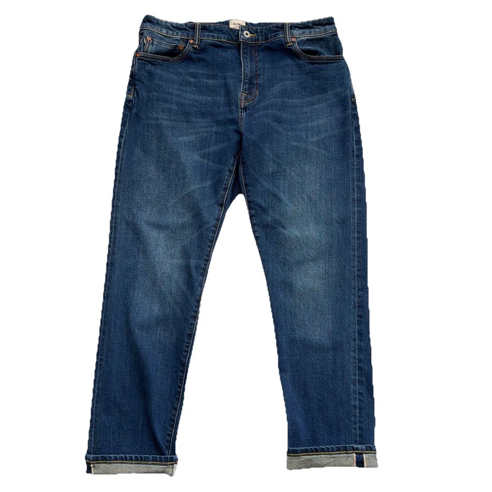 Flint & Tinder Slim Fit Selvedge Jeans Mens 36x30* Blue Denim Redline Casual